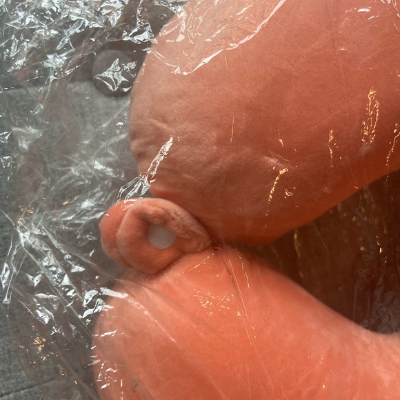 Light orange comfy cozy memory foam travel pillow with snap closure - Picture 4 of 4